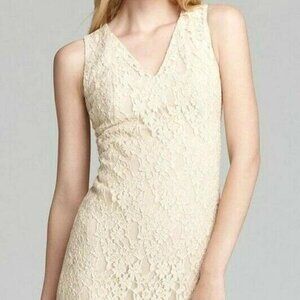 Romeo & Juliet SZ S Ivory A-line Floral Lace Surplice Neck Zip Lined Mini Dress